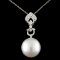 18K Gold 15.00mm Pearl & 0.42ctw Diamond Pendant