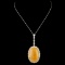 18K Gold 24.45ct Opal & 1.25ctw Diamond Pendant