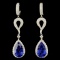 18K Gold 17.66ct Tanzanite & 2.62ctw Diamond Earri