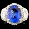 18K Gold 6.42ct Tanzanite & 1.66ctw Diamond Ring