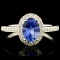 14K Gold 0.92ct Sapphire & 0.28ctw Diamond Ring