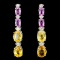 14K Gold 2.00ct Sapphire & 0.35ctw Diamond Earring