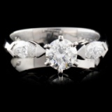 Solid Platinum 0.86ctw Diamond Ring