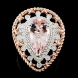 14K Gold 3.72ct Morganite & 0.71ctw Diamond Ring