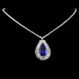 18K White Gold 9.76ct Tanzanite & 5.09ct Diamond N