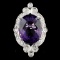 14K Gold 18.28ct Amethyst & 1.00ctw Diamond Ring