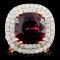 18K Gold 8.65ct Tourmaline & 1.44ctw Diamond Ring