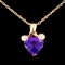 14K Gold 1.90ct Amethyst Pendant