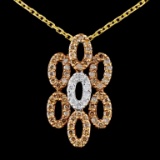 14K TT Gold 0.51ctw Fancy Diamond Pendant