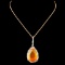 14K Gold 7.55ct Opal & 0.59ctw Diamond Pendant