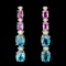 14K Gold 2.00ct Zircon & 0.35ctw Diamond Earrings