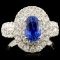 18K Gold 1.99ct Sapphire & 1.16ctw Diamond Ring