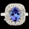 14K Gold 2.16ct Tanzanite & 1.71ctw Diamond Ring