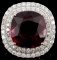 18K Gold 18.74ct Tourmaline & 2.37ct Diamond Ring