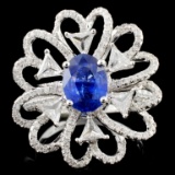 18K White Gold 1.49ct Sapphire & 1.41ct Diamond Ri