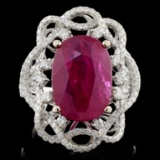 18K White Gold 6.03ct Ruby & 0.96ct Diamond Ring