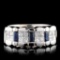 18K White Gold 0.62ct Sapphire & 0.71ct Diamond Ri