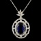 18K Gold 4.92ct Kyanite & 0.87ctw Diamond Pendant