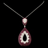 18K Gold 5.58ct Ruby & 1.24ctw Diamond Pendant