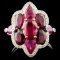 18k Gold 4.50ct Ruby & 0.18ct Diamond Ring