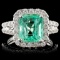 18K White Gold 2.74ct Emerald & 1.08ct Diamond Rin