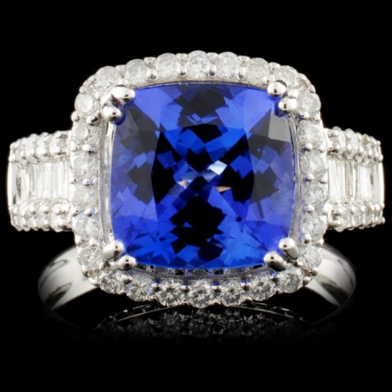 18K Gold 4.05ct Tanzanite & 1.05ct Diamond Ring