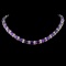 14K Gold 61.00ctw Amethyst & 2.63ctw Diam Necklace