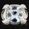 18K White Gold 4.29ct Aquamarine & 1.21ct Diamond