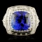 18K Gold 6.20ct Tanzanite & 1.78ctw Diamond Ring