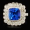 18K White Gold 4.14ct Tanzanite & 1.41ctw Diamond