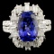 18K Gold 4.50ct Tanzanite & 1.04ctw Diamond Ring