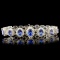 14K Gold 29.40ct Tanzanite & 2.60ctw Diamond Brace