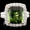 14K Gold 7.23ct Tourmaline & 1.17ctw Diamond Ring