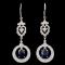 18K Gold 1.30ctw Sapphire & 0.58ctw Diamond Earrin