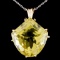 14K Gold 7.26ct Citrine Pendant