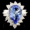 14K Gold 5.86ct Tanzanite & 1.46ctw Diamond Ring