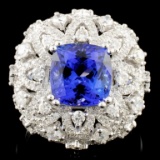 18K Gold 4.00ct Tanzanite & 1.73ctw Diamond Ring