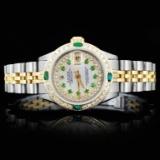 Rolex YG/SS DateJust Diamond Ladies Watch