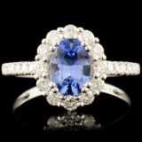 14K Gold 1.32ct Sapphire & 0.59ctw Diamond Ring