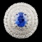 18K White Gold 2.71ct Sapphire & 2.52ct Diamond Ri