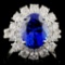 18K Gold 3.90ct Tanzanite & 1.63ct Diamond Ring