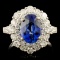 18K Gold 2.96ct Sapphire & 1.51ctw Diamond Ring