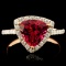 14K Gold 1.80ct Tourmaline & 0.41ctw Diamond Ring