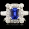 18K Gold 2.01ct Tanzanite & 1.04ctw Diamond Ring