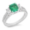 14K Gold 1.50ct Emerald & 1.10ct Diamond Ring