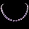 14K Gold 61.80ctw Amethyst & 2.58ctw Diamond Neckl