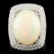 14K Gold 8.45ct Opal & 1.37ctw Diamond Ring