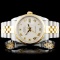 Rolex YG/SS DateJust 36mm Ivory Pyramid Wristwatch