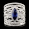 18K Gold 1.45ct Sapphire & 1.67ctw Diamond Ring