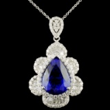 18K Gold 12.07ct Tanzanite & 2.56ctw Diamond Penda